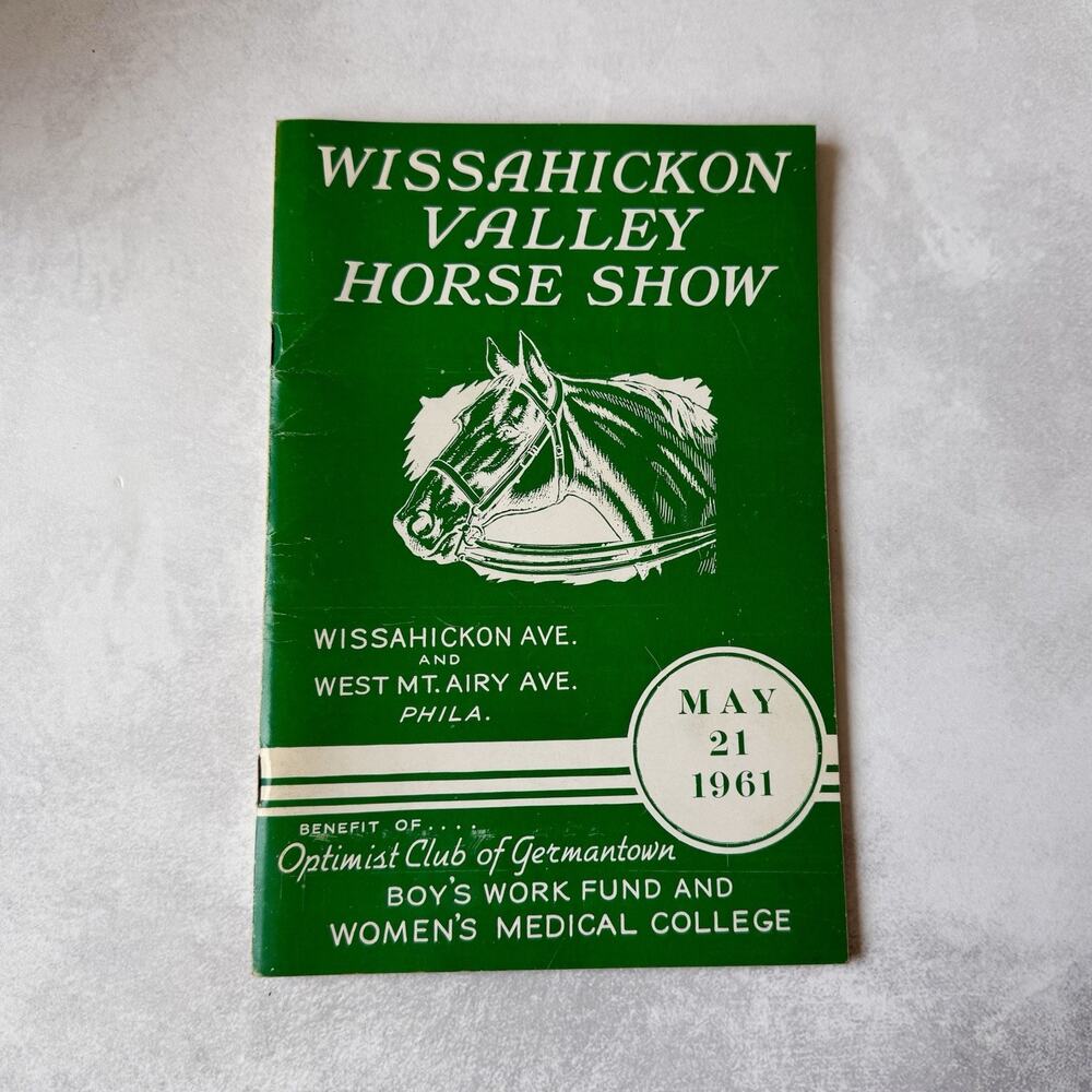 Vintage May 1961 Wissahickon Valley Horse Pony Show Program Book Philadelphia